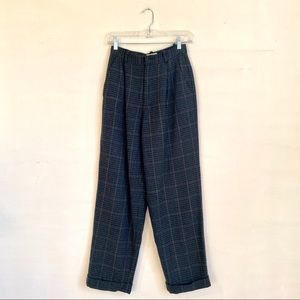 VINTAGE GAP WARM WINTER LINED WOOL PLAID TROUSERS